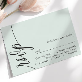 Tarjeta RSVP de Boda de Caligrafía Elegante Pastel
