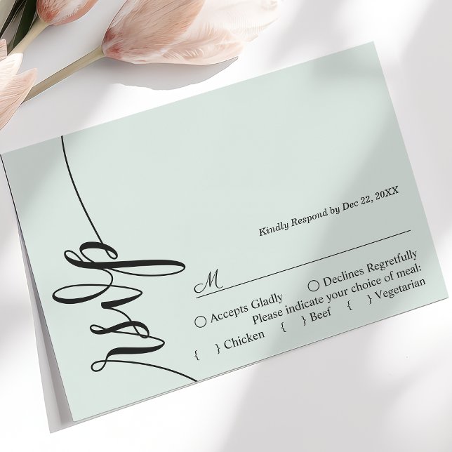 Tarjeta RSVP de Boda de Caligrafía Elegante Pastel (Subido por el creador)