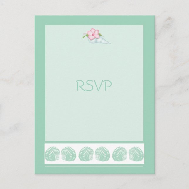 Tarjeta RSVP de Boda de Casas Verdes Mint (Anverso)