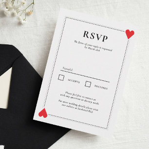 Tarjeta RSVP de Boda de Casino