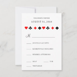 Tarjeta RSVP de Boda de Casino de Las Vegas