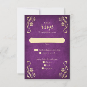 Tarjeta RSVP de Boda de Castillo de Rosa encantada