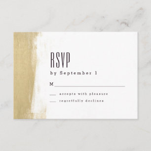 Tarjeta RSVP de Boda de Cepillo Dorado