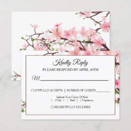Tarjeta RSVP de Boda de cerezo Primario