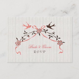 Tarjeta RSVP de Boda de cerezo Vintage