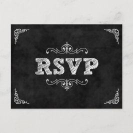 Tarjeta Rsvp de boda de Chalkboard / bebida casada