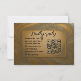 Tarjeta RSVP de boda de código QR de aleación de t