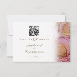 Tarjeta RSVP de boda de código QR floral de resume