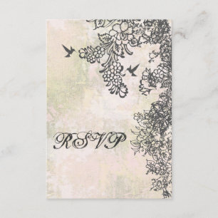 Tarjeta RSVP de Boda de Colibrí y Flores