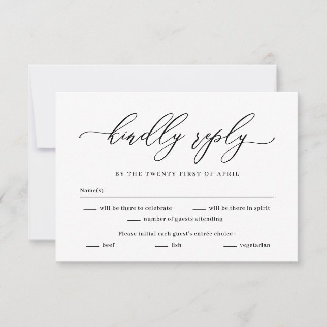Tarjeta RSVP de boda de COLOR EDITABLE para siempr (Anverso)