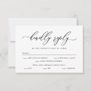 Tarjeta RSVP de boda de COLOR EDITABLE para siempr