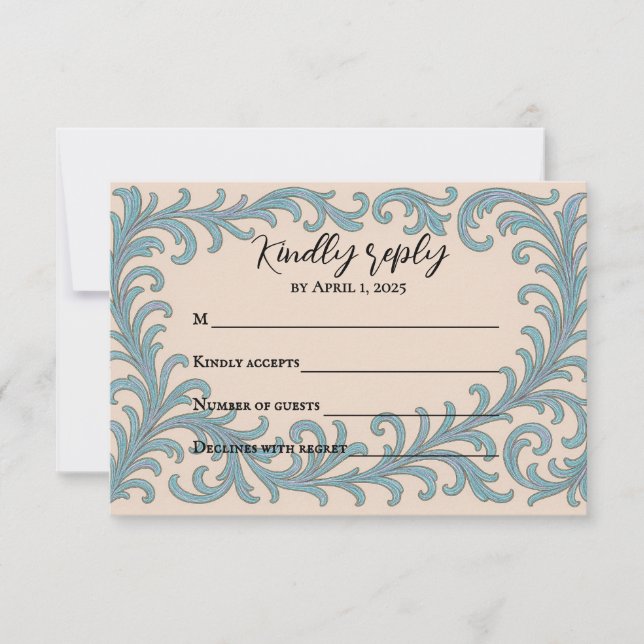 Tarjeta RSVP de boda de compromiso irlandés (Anverso)