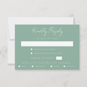 Tarjeta RSVP de boda de coordenadas verdes