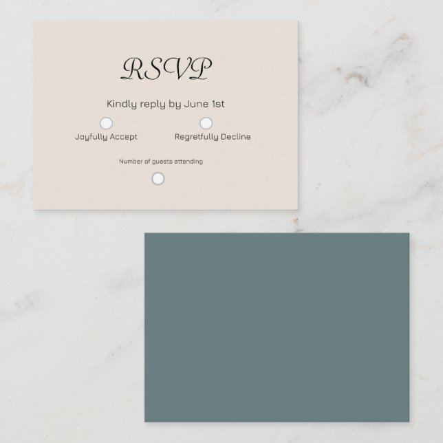 Tarjeta RSVP de boda de Cream Sage (Anverso / Reverso)