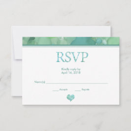 Tarjeta RSVP de Boda de Cristal de Mar