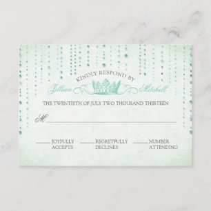 Tarjeta RSVP de Boda de Cuchillo de Mint y Cuello 
