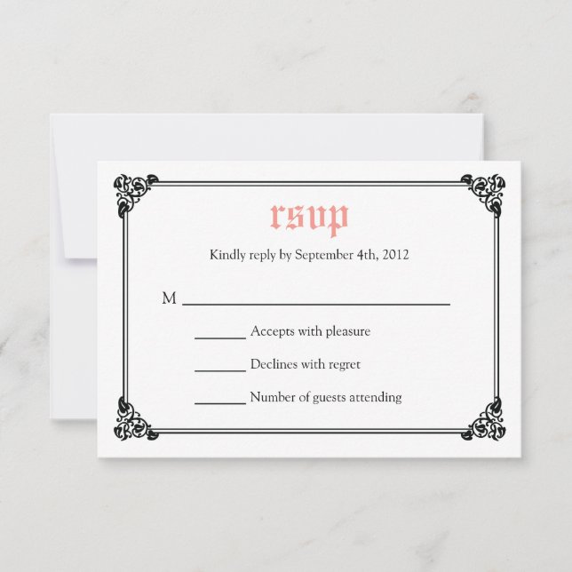 Tarjeta RSVP de Boda de cuento de hadas de libro d (Anverso)