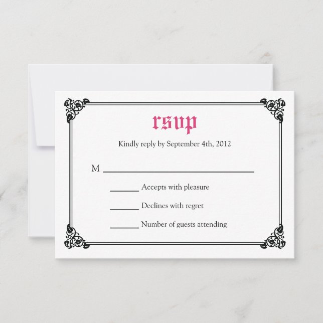 Tarjeta RSVP de Boda de cuento de hadas de libro d (Anverso)