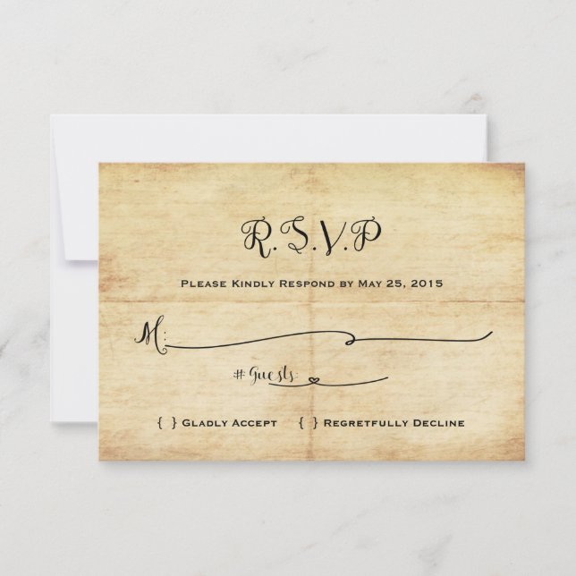 Tarjeta RSVP de Boda de cuento de hadas - De vez e (Anverso)