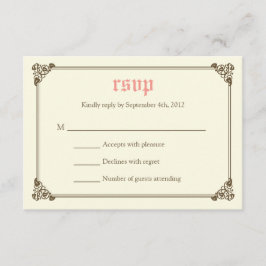 Tarjeta RSVP de boda de cuento de hadas - rosa
