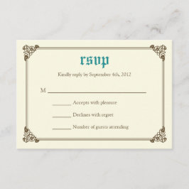Tarjeta RSVP de boda de cuento de hadas - Verde az