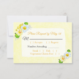 Tarjeta RSVP de Boda de Daffodils Florales Amarill