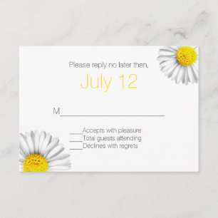 Tarjeta RSVP de Boda de Daisies Blancos de Verano