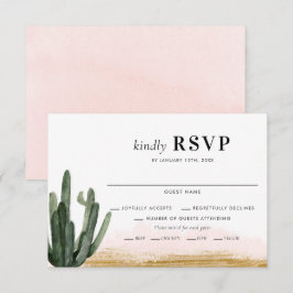 Tarjeta RSVP de Boda de Desert Cactus