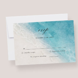 Tarjeta RSVP de Boda de destino de playa de verano