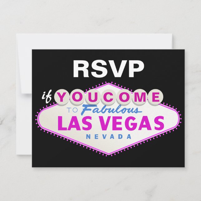 Tarjeta RSVP de boda de destino de signo de Las Ve (Anverso)