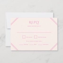 Tarjeta RSVP de boda de diamantes rosados