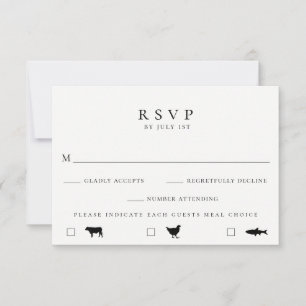 Tarjeta RSVP de Boda de Elección de Comida Moderna
