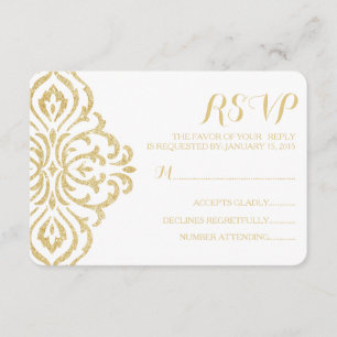 Tarjeta RSVP de Boda de Elegancia de Glamour Vinta