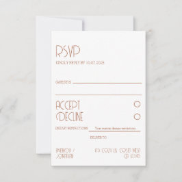 Tarjeta RSVP de Boda de Elegancia Moderna minimali