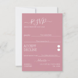 Tarjeta RSVP de Boda de Elegancia Moderna minimali