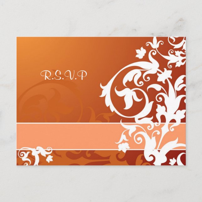 Tarjeta RSVP de boda de encaje (Anverso)
