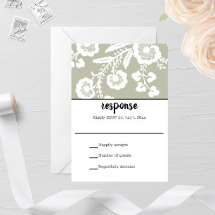 Tarjeta RSVP de boda de encaje rústico