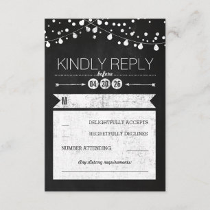 Tarjeta RSVP de Boda de Encendido Moderno