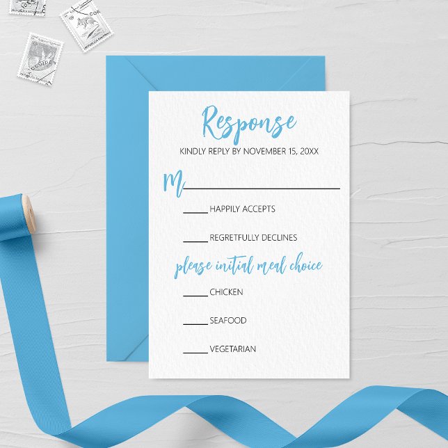 Tarjeta RSVP de Boda de Escarcha Azul de Invierno (Subido por el creador)