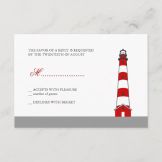 Tarjeta RSVP de boda de faro