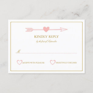 Tarjeta RSVP de Boda de Flechas Amables / Rubor & 