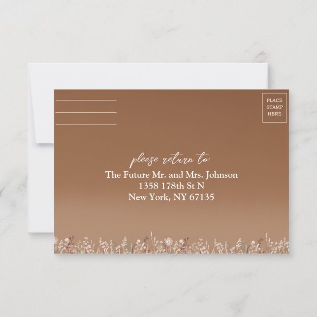 Tarjeta RSVP de boda de flor (Reverso)