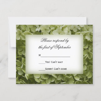 Tarjeta RSVP de Boda de Flor de Annabelle Verde Hy