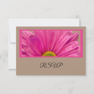 Tarjeta RSVP de Boda de Flor Rosa Gerber Daisy