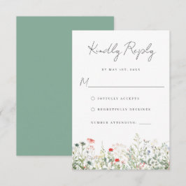 Tarjeta RSVP de Boda de Flor Silvestre
