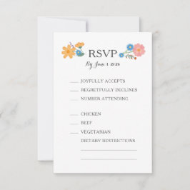 Tarjeta RSVP de Boda de Flor Silvestre de Verano