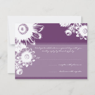 Tarjeta RSVP de Boda de Flores Blancas Vintage