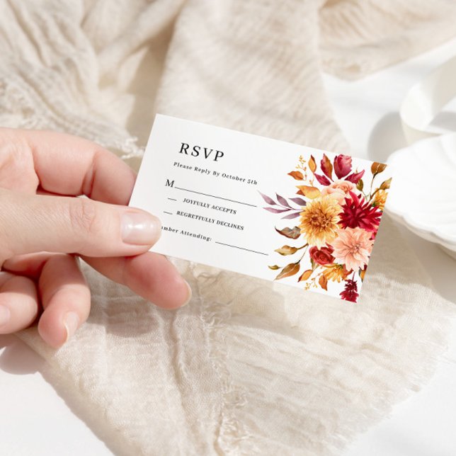 Tarjeta RSVP de Boda de Flores Caídas (Subido por el creador)