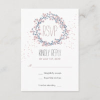 Tarjeta RSVP de Boda de flores de color rosa blanc