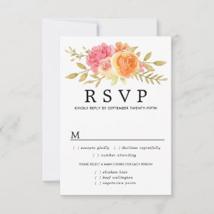 Tarjeta RSVP de Boda de Flores de Otoño, Opciones